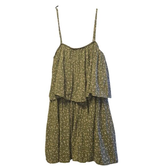 Exlura Micro Floral Tiered Mini Dress size large - Picture 1 of 7